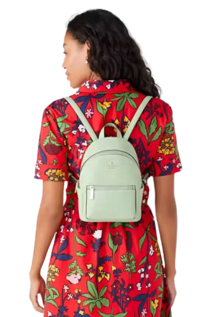 ( AS IS ) Kate Spade Leila Pebbled Leather Mini Dome Backpack In Beach Glass KB650