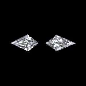 0.24ct KITE SHAPE CUT DIAMOND MATCHING PAIR STUD EARRINGS LOZENGE ACCENT 1/4ct