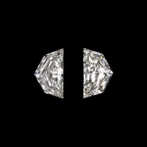 0.39c I-J VS CADILLAC CUT DIAMOND MATCHING PAIR EPAULETTE EARRINGS ACCENT STONES