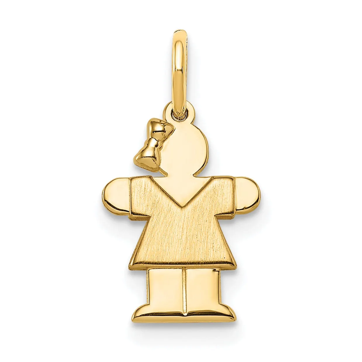 14k Yellow Gold Mini Girl With Bow Hugs Charm