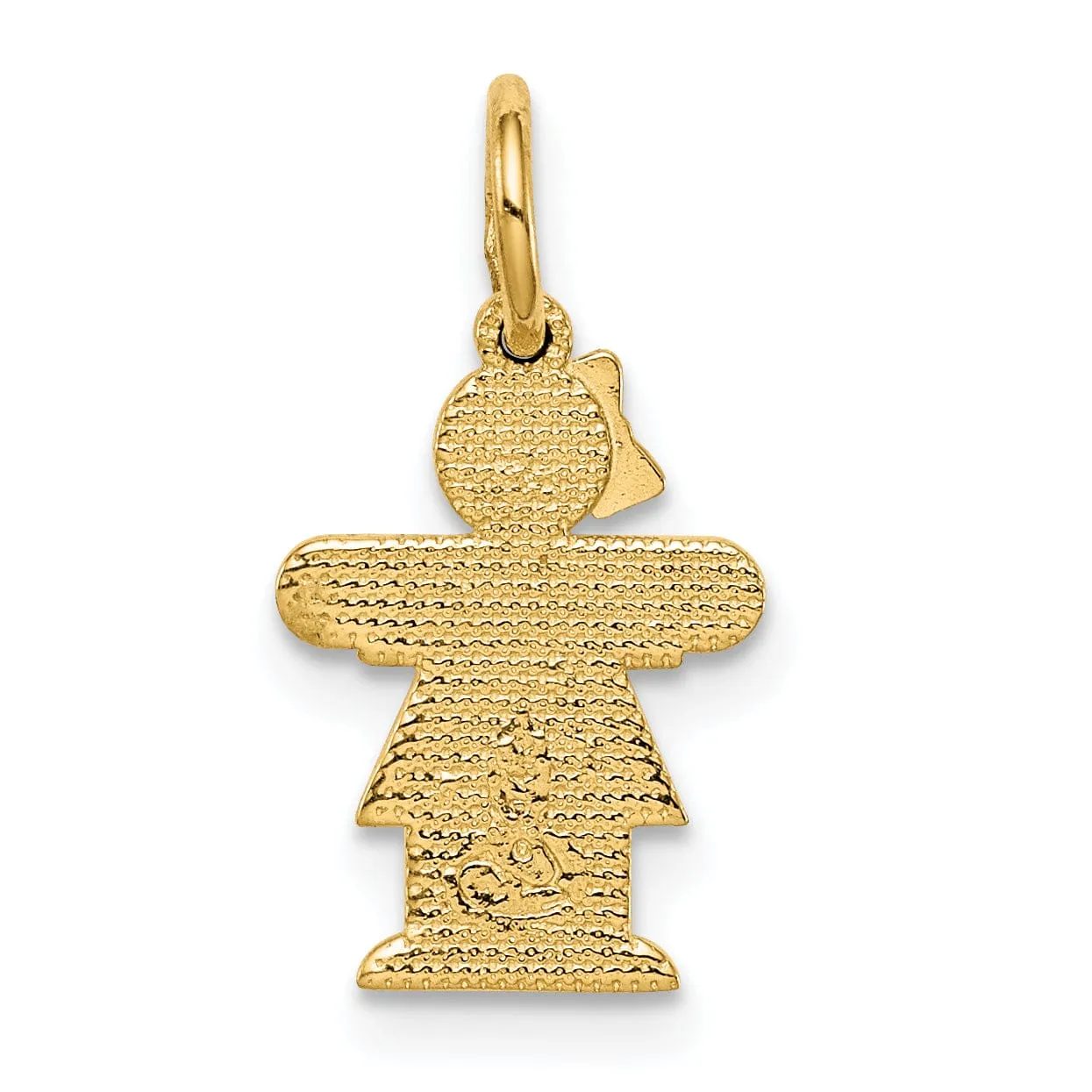 14k Yellow Gold Mini Girl With Bow Hugs Charm