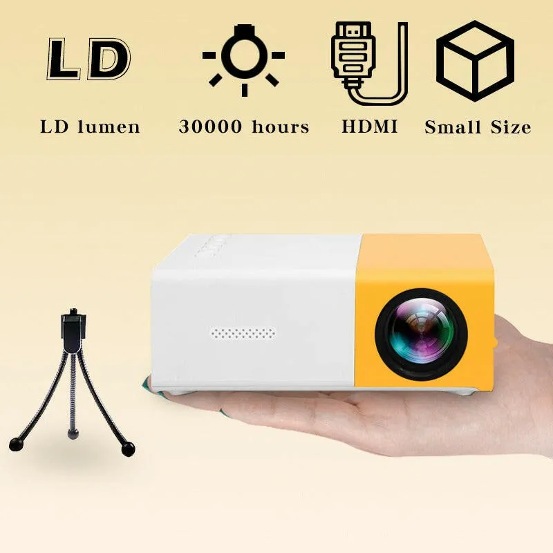 1pc Portable Movie Projector with WiFi, HDMI, USB, and iOS/Android