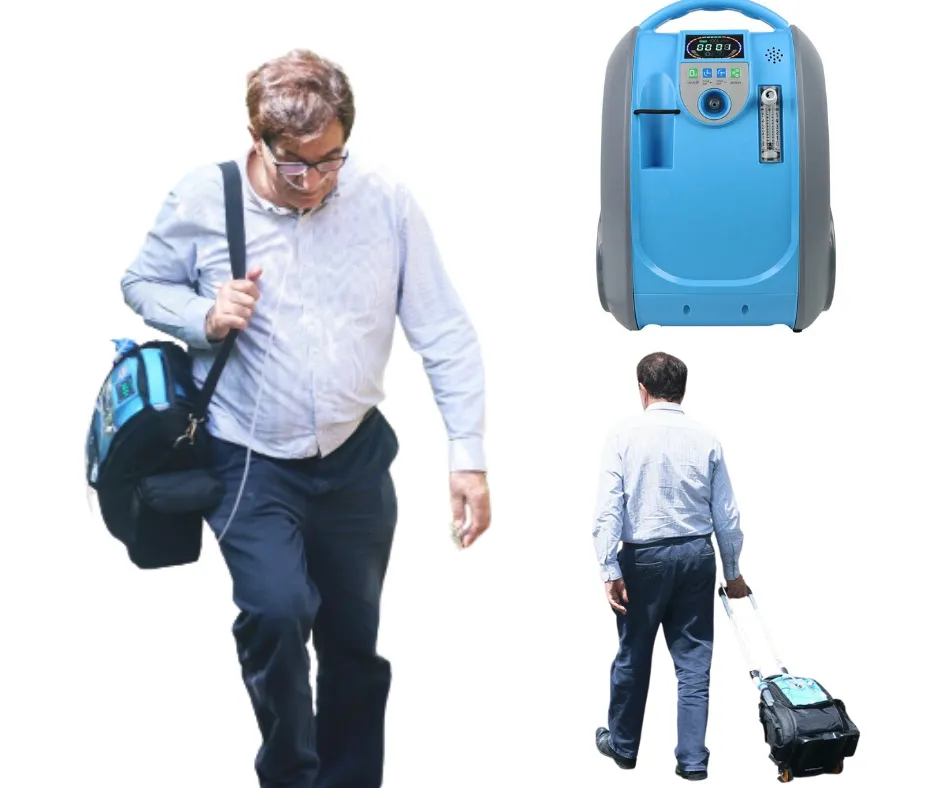 2 Hours Battery 1L-5L/Min Continuous Portable Oxygen Concentrator For Home Car Outdoors