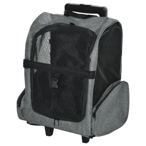 2-In-1 Cat Carrier Backpack w/ Trolley Portable Travel Bag, 42L x 25W x 55H cm - Grey