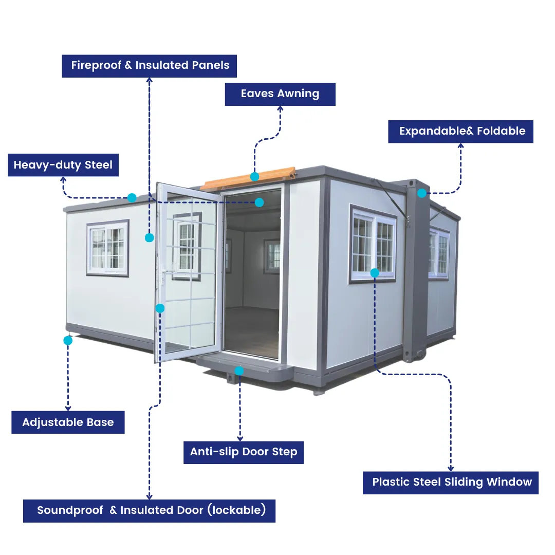 20x15 ft Tiny Home, Expandable Prebuilt Home