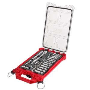 32pc 3/8 In. Metric Ratchet And Socket Set With Packout Low-profile Compact Organizer