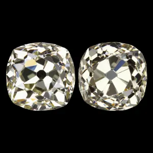 3.79c O-P VS1-SI1 OLD MINE CUT DIAMOND STUD EARRINGS ANTIQUE MATCHING PAIR 1800s