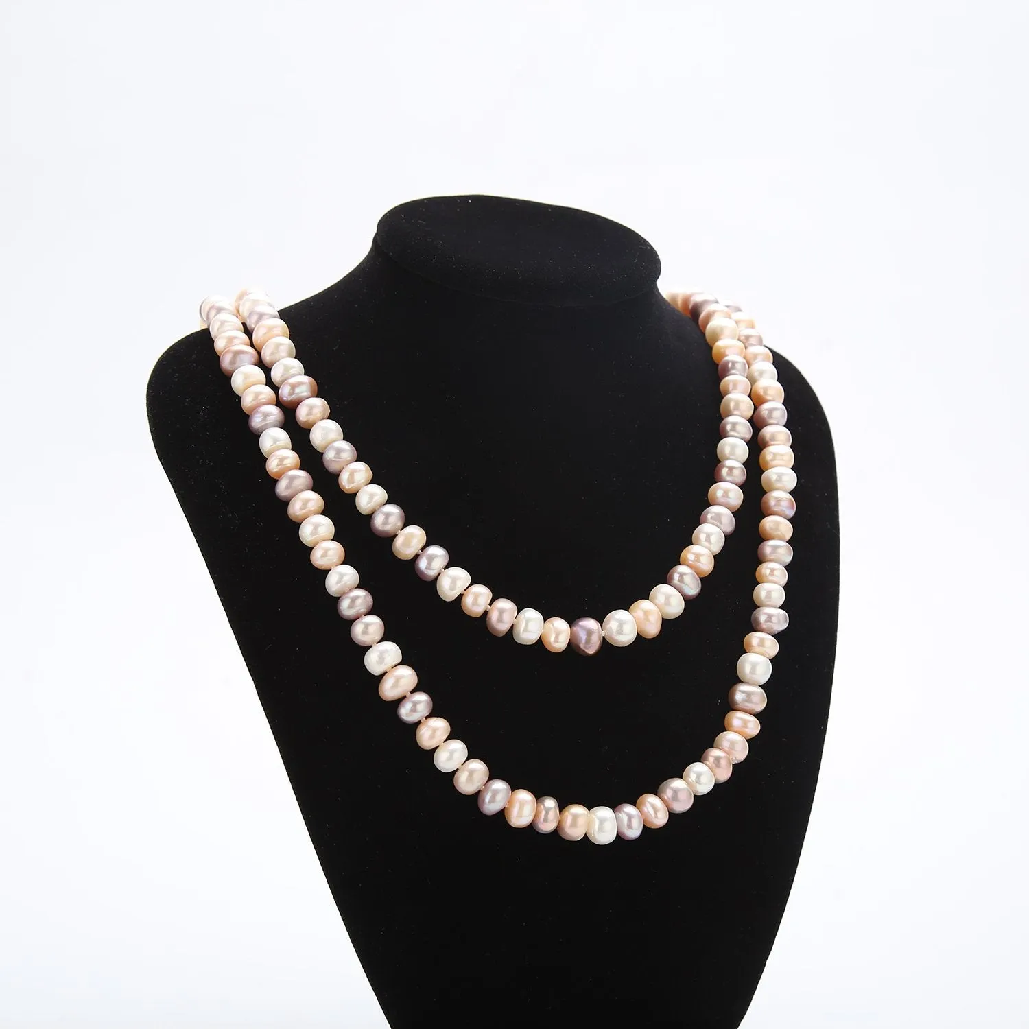 48" Freshwater Pearl Endless Necklace Mixed Color PN214