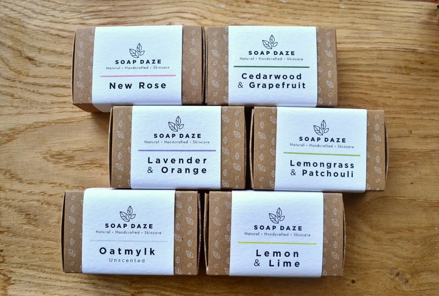 6 Large Handmade Vegan Soaps - Original Range