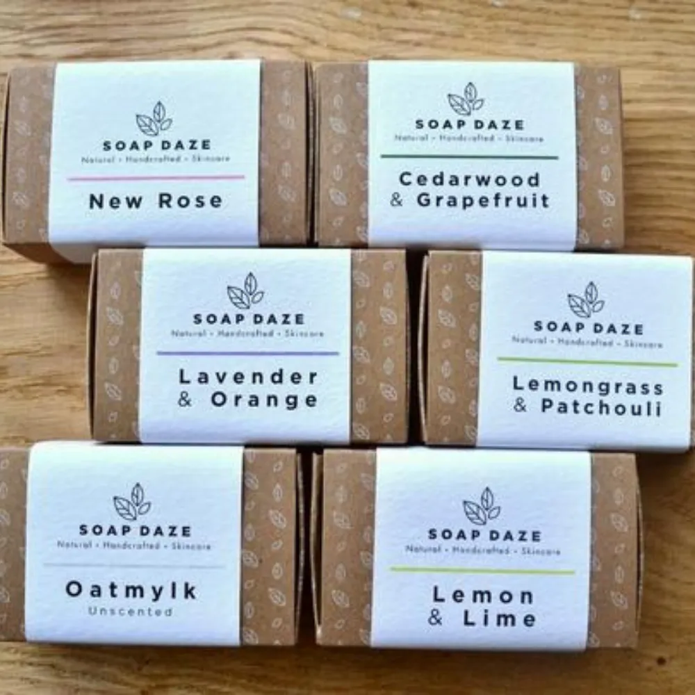 6 Large Handmade Vegan Soaps - Original Range