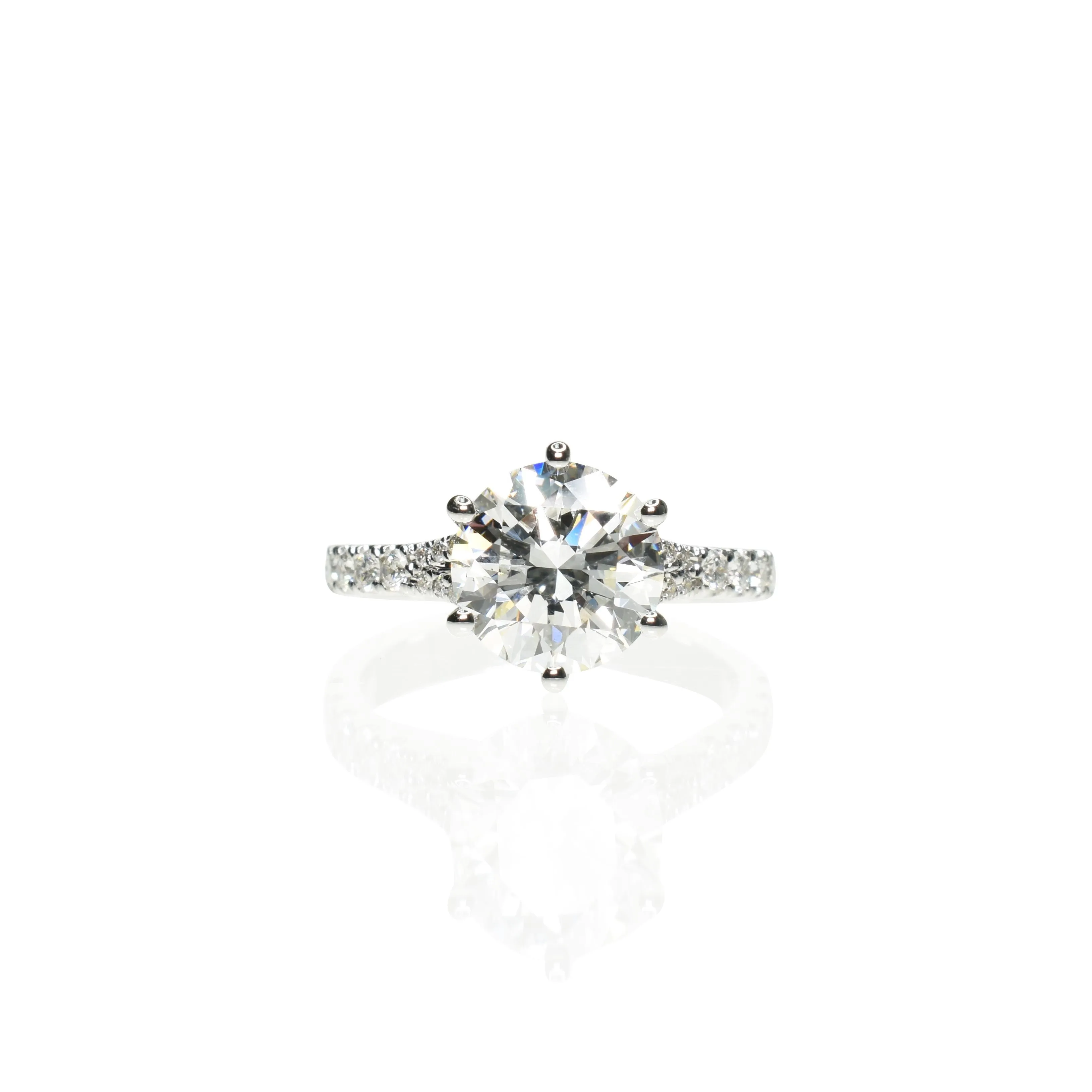 6-prong Set Engagement Ring with Split Shank