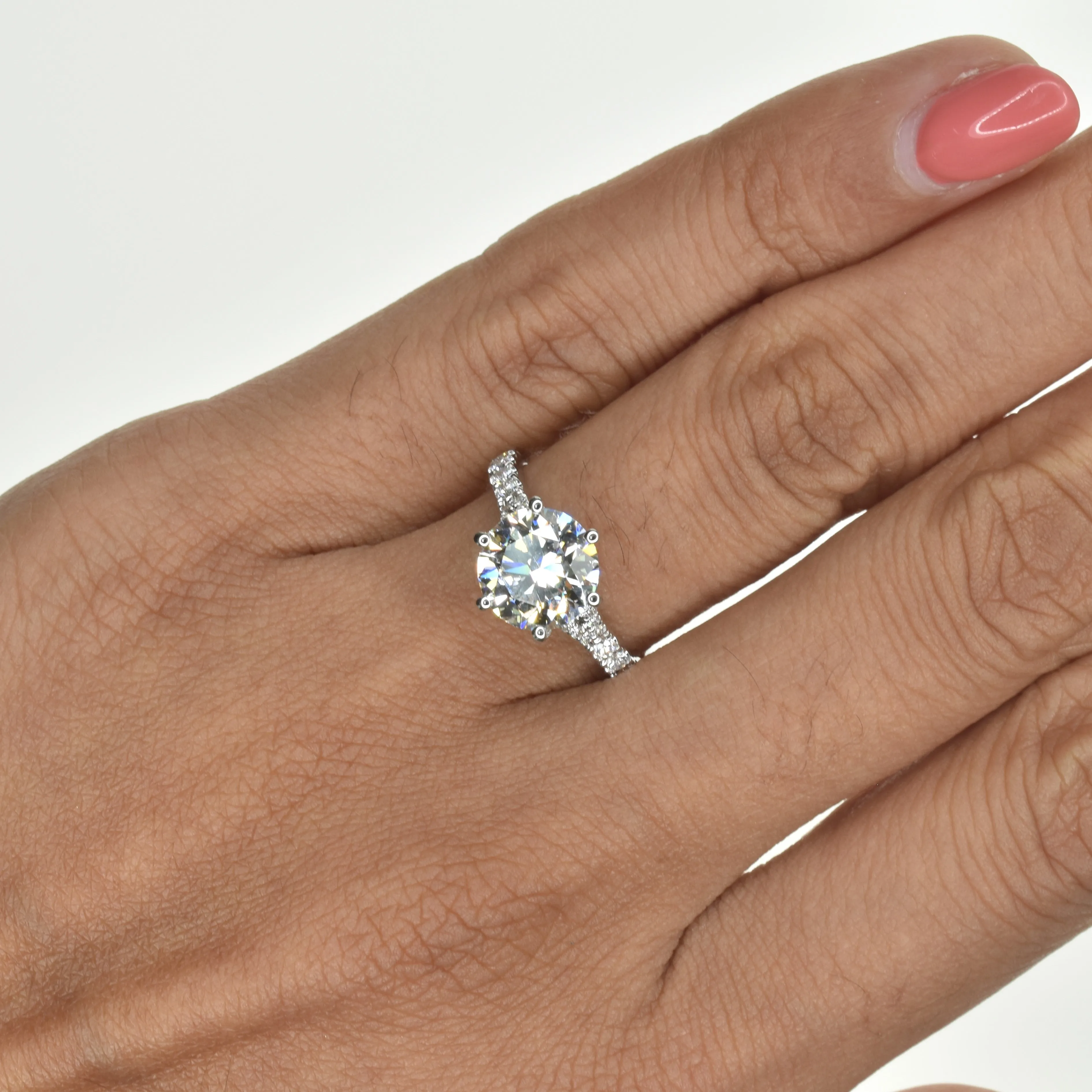 6-prong Set Engagement Ring with Split Shank