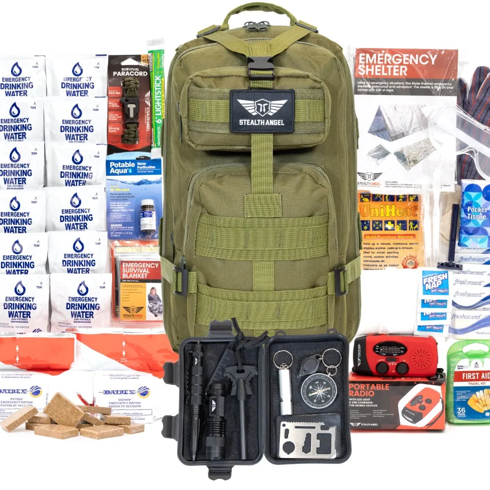 72 Hour Emergency Preparedness Kits | 1-5 Person Survival Bag System | Stealth Angel Survival