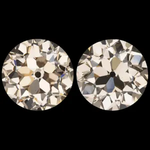 8ct GIA CERTIFIED OLD EUROPEAN CUT DIAMOND EARRINGS VINTAGE PAIR NATURAL 7.94c