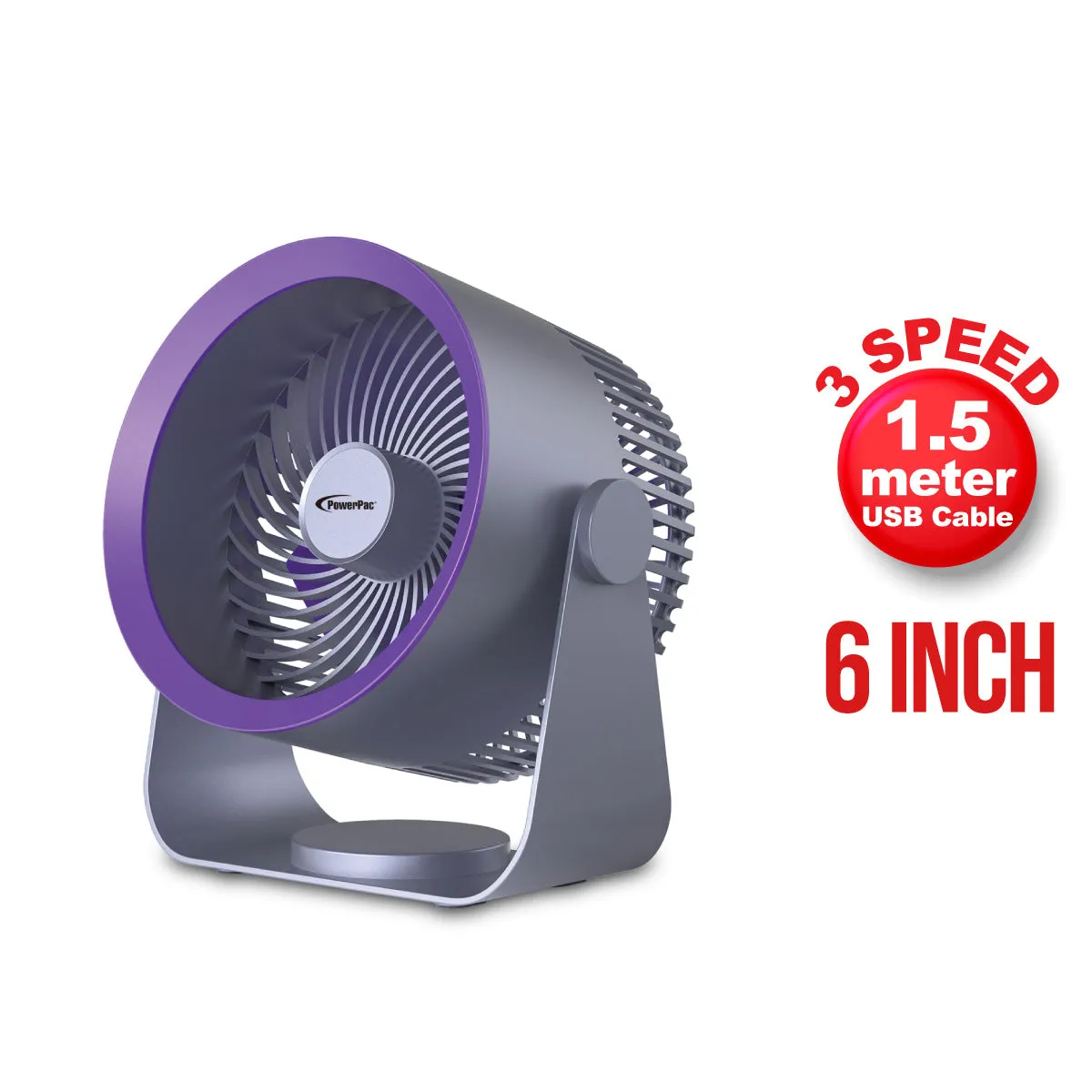 Air Circulator, USB Fan, High Velocity Fan, Wall Fan 6 Inch Desk Fan (PPUF224)