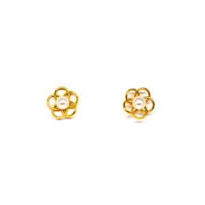 Akoya Flower Pearl Earrings