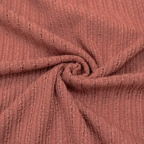 Antique Pink Cable-like Textured Knit Fabric