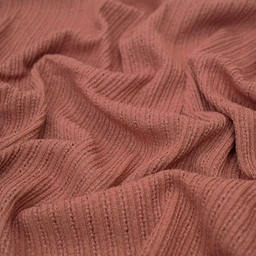 Antique Pink Cable-like Textured Knit Fabric