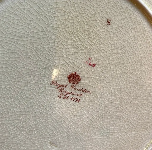 Antique Pratt Cauldon  Meadowlark & Goldfinch Birds BirdCage Brown Transferware Plate Relief Border