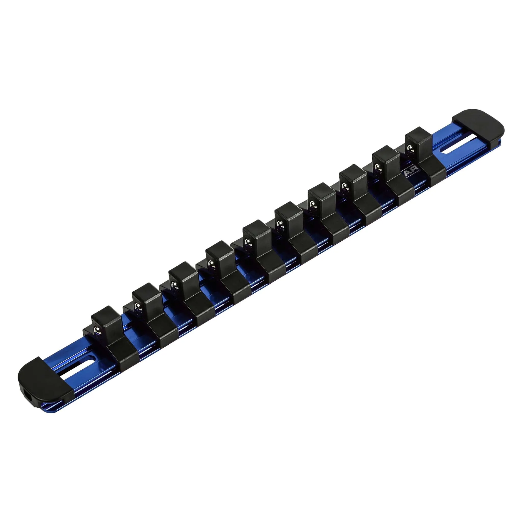 ARES 60102 - 3/8-Inch Drive Blue 9.84-Inch Socket Rail with Locking End Caps