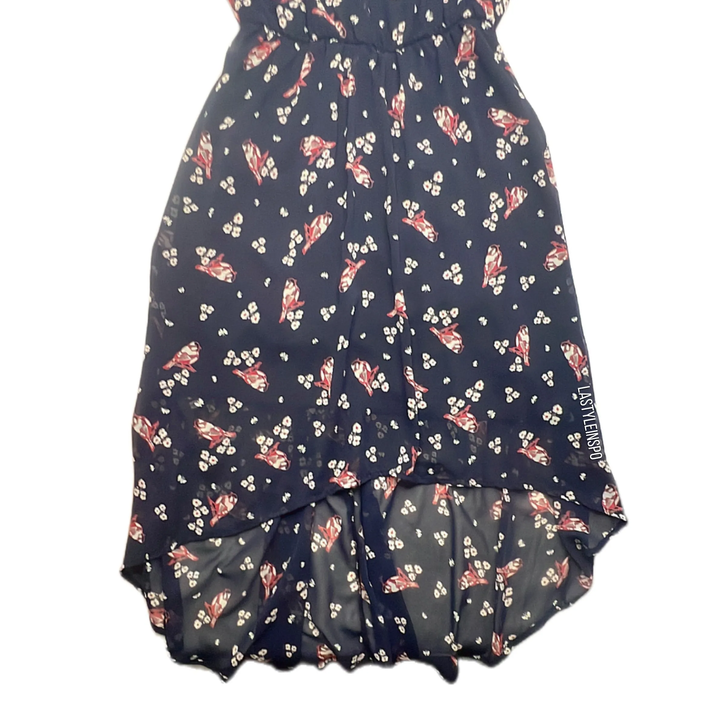 Audrey 3   1 Birds Floral Asymmetrical Dress Boho Size Medium