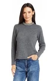 AURORA JEWEL COLLAR SWEATER 110624