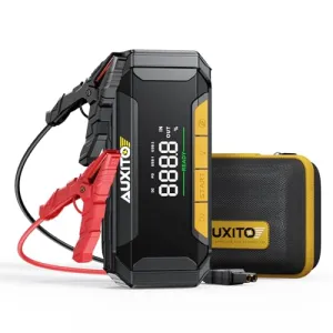 AUXITO Car Battery Jump Starter(All Gas/Diesel) 8000A Portable Jump Box Boost Force Start Function 60W Fast Charging 160W DC Output Portable Jump Starter for 12V Vehicle 700LM Super Bright Flashlight