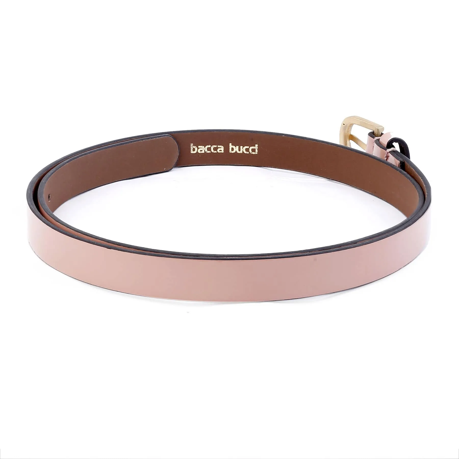 Bacca Bucci STRIATO Slim Belt— Glossy Finish Elegance for Versatile Styling- 18 MM