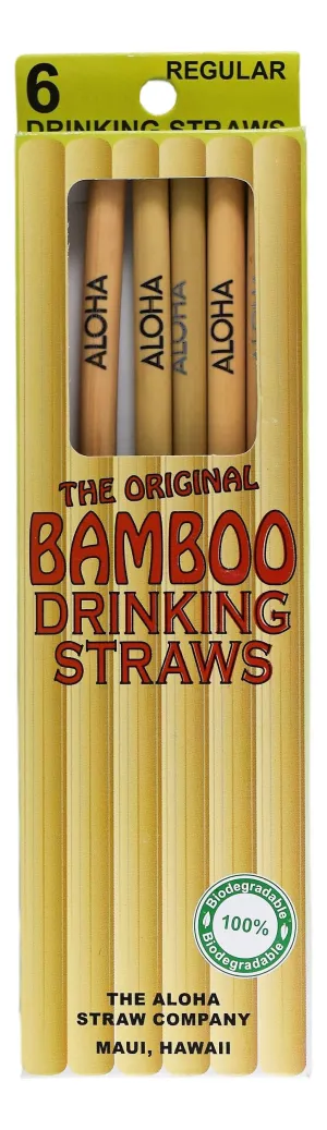 Bamboo Straw | Aloha Straw Company | 6 Pack | Drinking