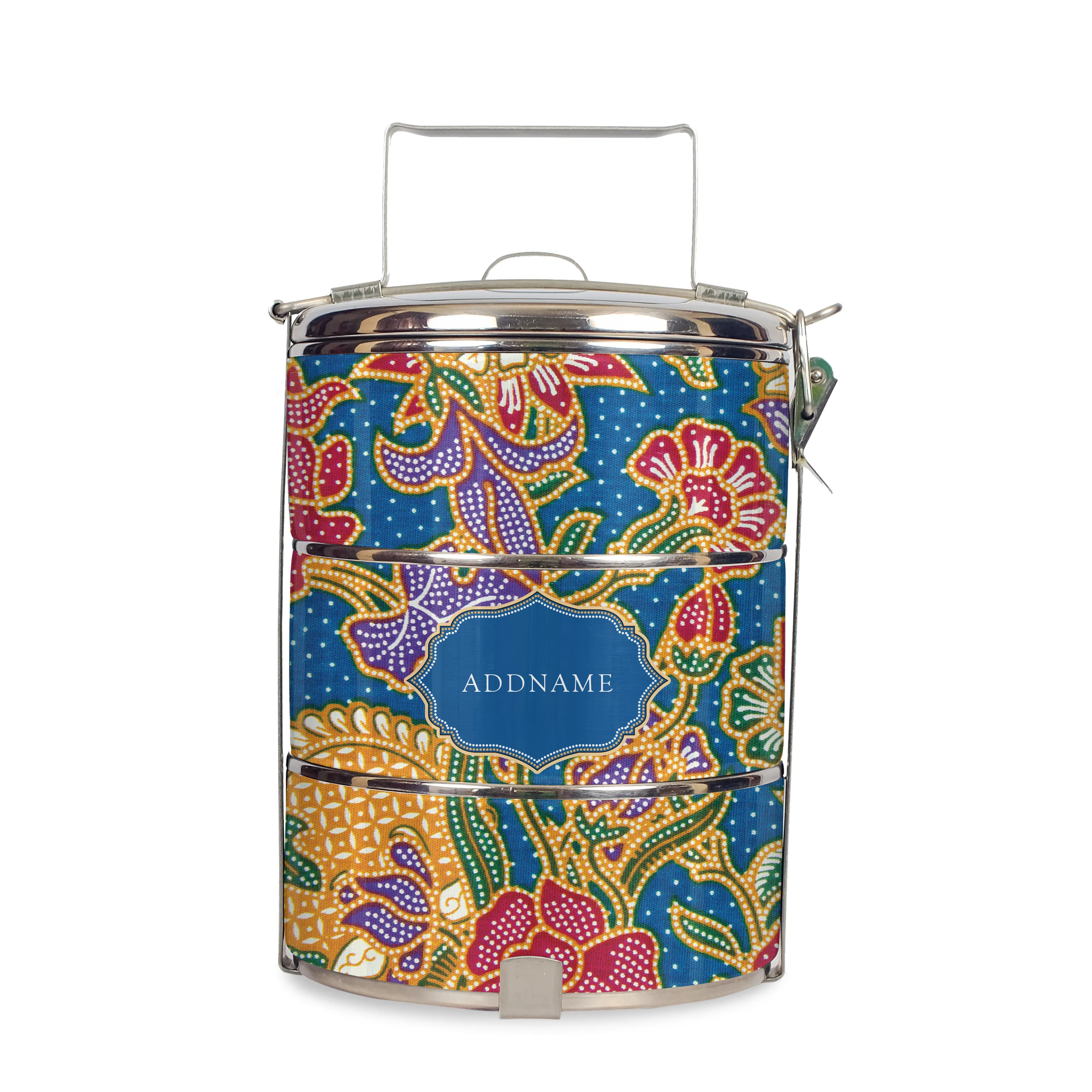 Batik Kuntum - Lunch Tote Bag with Three-Tier Tiffin Carrier