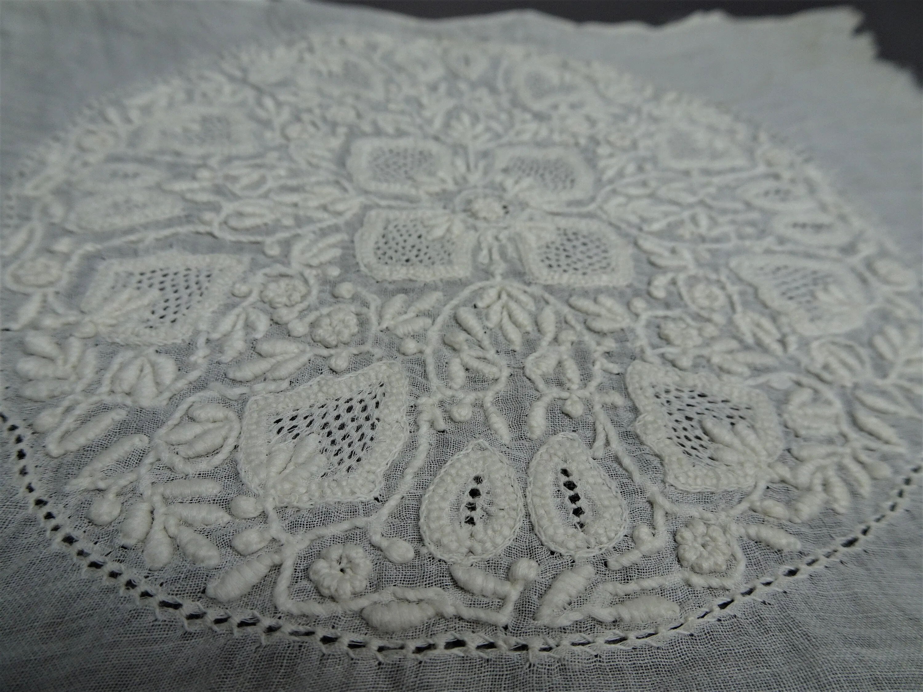 BEAUTIFUL Antique 19th Century Ayrshire Embroidery Work For Baby Bonnet Cap,Museum Quality,Perfect To Frame,Collectible Embroideries Linens