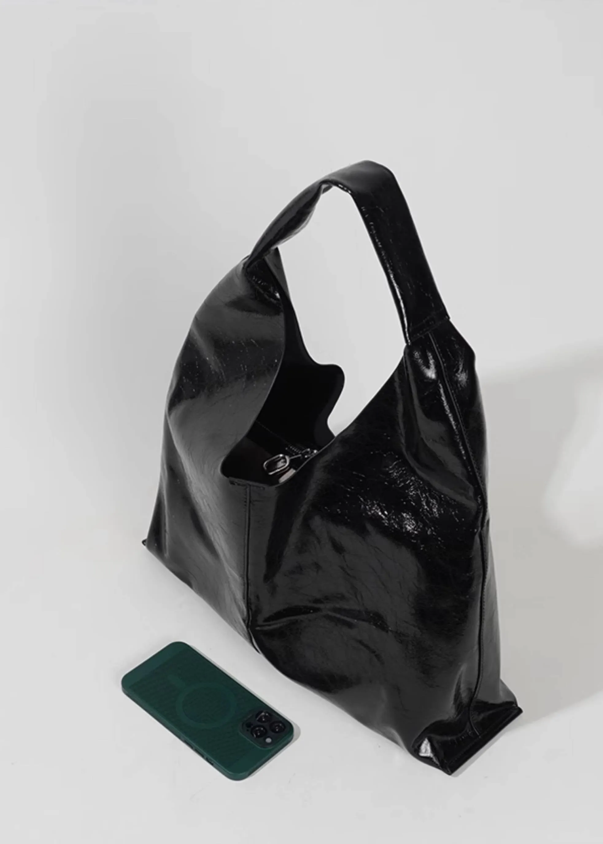 Black Soft Genuine Leather Tote Bag