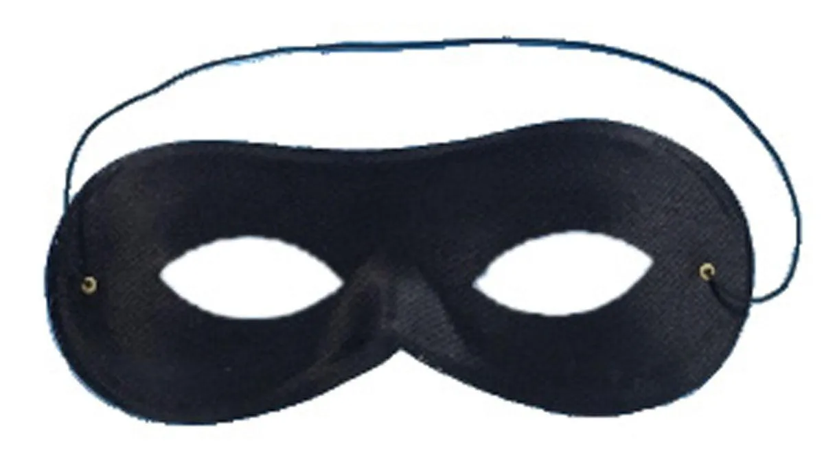 Black Swag Bag with Domino Eye Mask Kit - Unisex Cops and Robbers Burglar Thief Villain Convict World Book Day Set