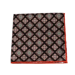 Bordeaux Pocketsquare With Unique Ornamented Design