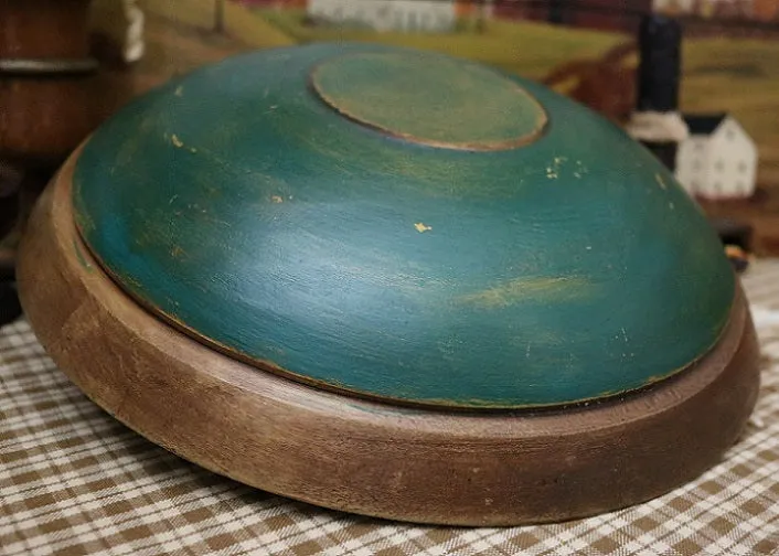 Bowl Squash Green Paint Unique