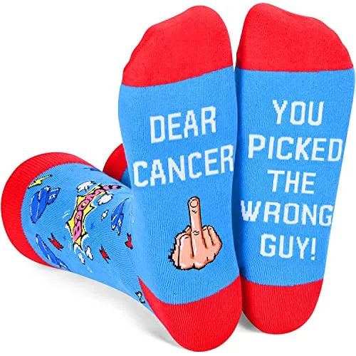 Breast Cancer Awareness Socks Inspirational Socks Cancer Socks for Men, Inspirational Gifts for Men Cancer Gifts for Men Breast Cancer Gifts