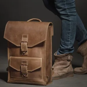 Brown Leather Backpack