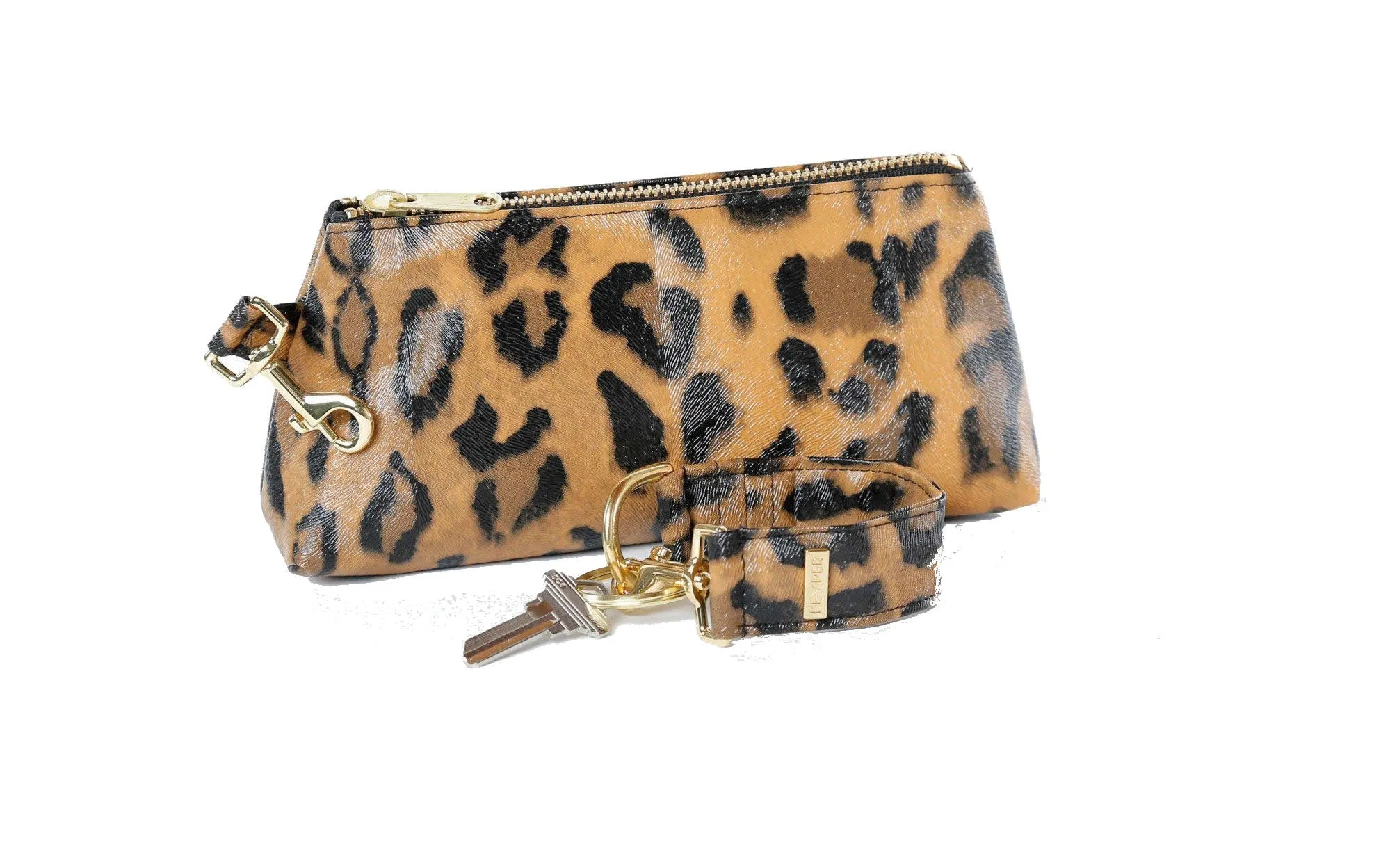 Brown Leopard SIGNATURE 2-Piece KEYPIT Set • Wristlet