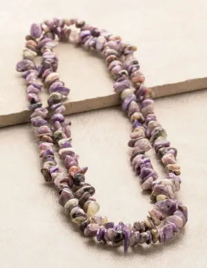 Charoite Gemstone Chip Necklace