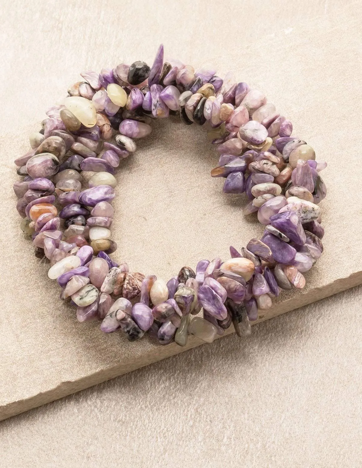 Charoite Gemstone Chip Necklace