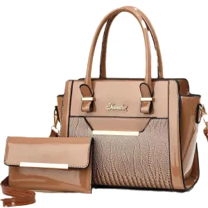 Chic Crocodile Pattern Tote Bag Set – Fashionable PU Leather Shoulder Bag