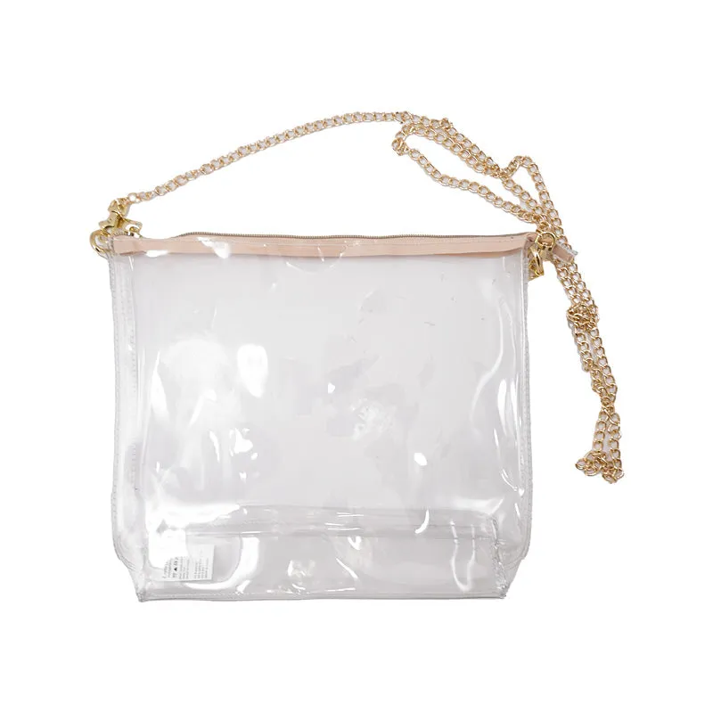 Clear Simple Tote Bag with Gold Strap