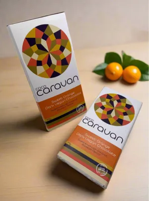 Coco Caravan Sweet orange dark vegan chocolate bar 77g