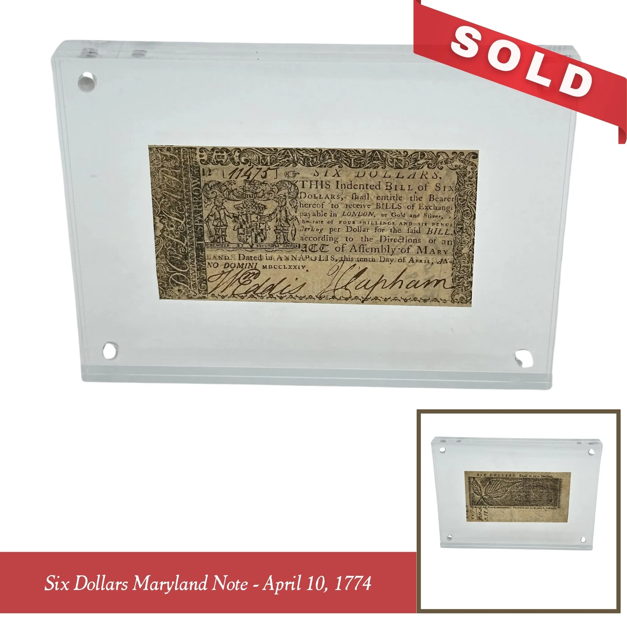 Colonial Currency Notes from 1774 to 1780—Rhode Island, Maryland, Pennsylvania, and Virginia