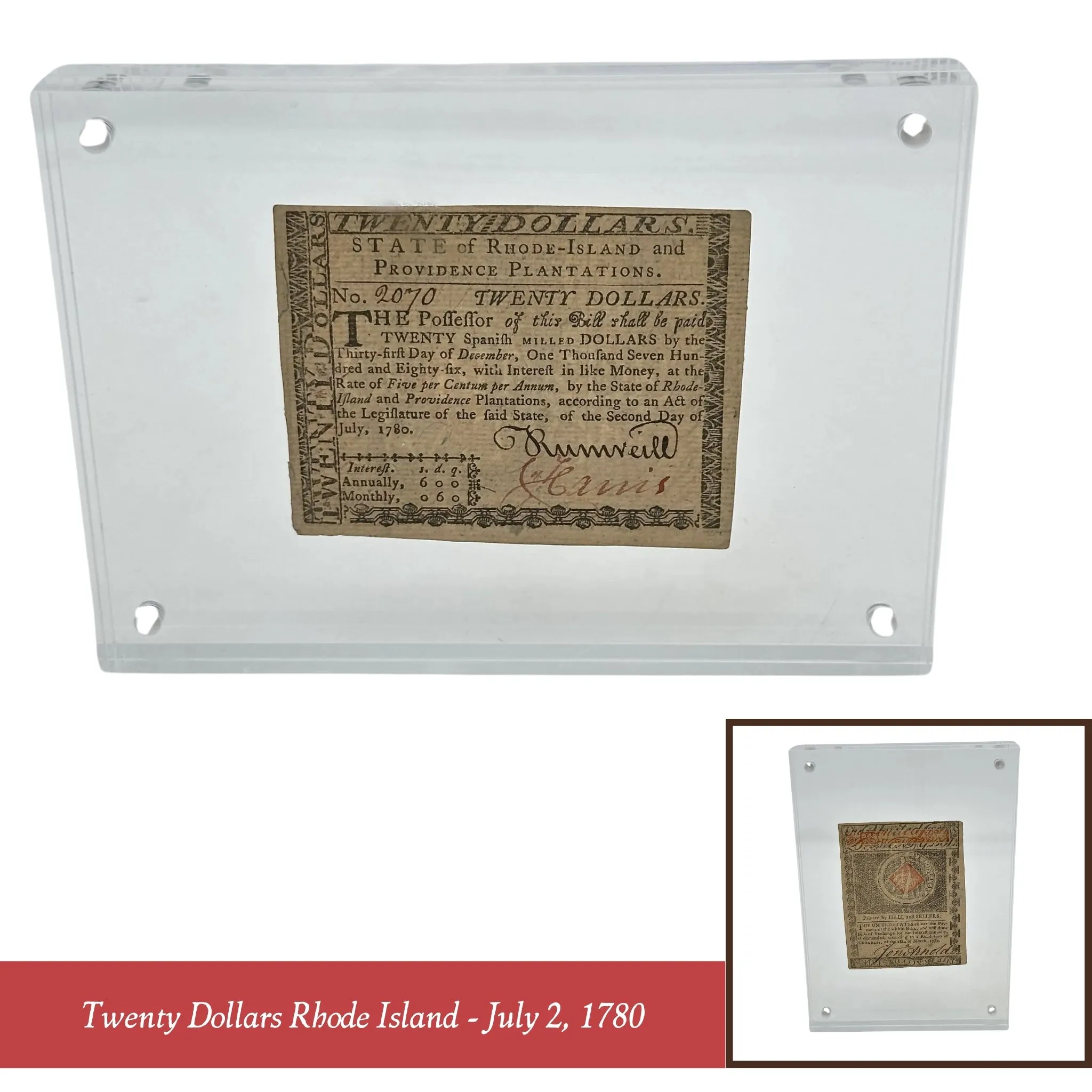 Colonial Currency Notes from 1774 to 1780—Rhode Island, Maryland, Pennsylvania, and Virginia