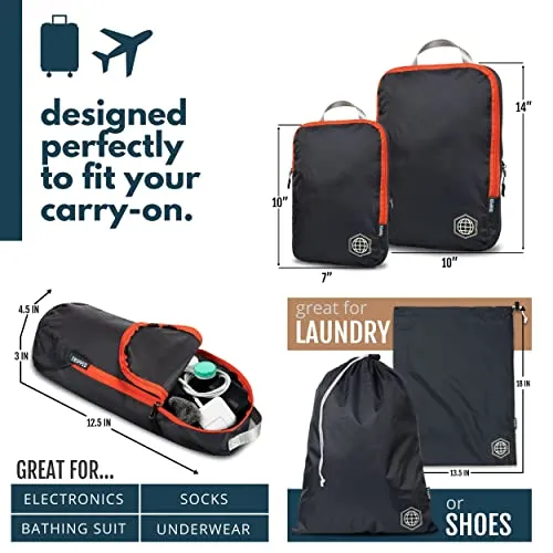 Compression Packing Cubes for Travel-Luggage and Backpack