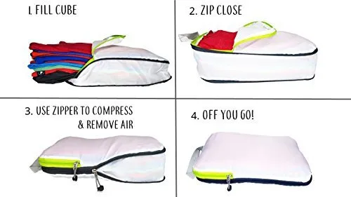 Compression Packing Cubes for Travel - Luggage and Backpack