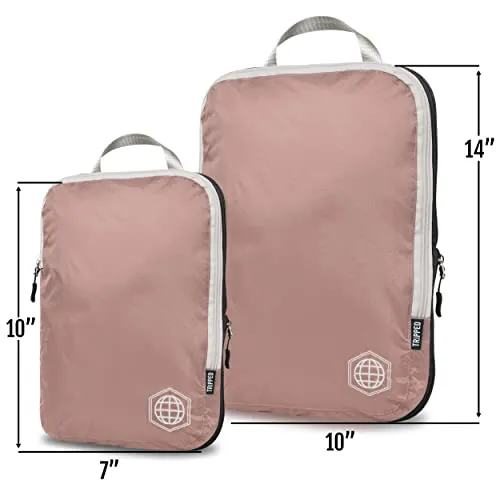 Compression Packing Cubes for Travel- Packing Cubes and Travel Organizers (Dusty Rose)