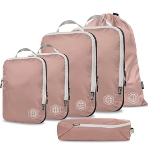 Compression Packing Cubes for Travel- Packing Cubes and Travel Organizers (Dusty Rose)