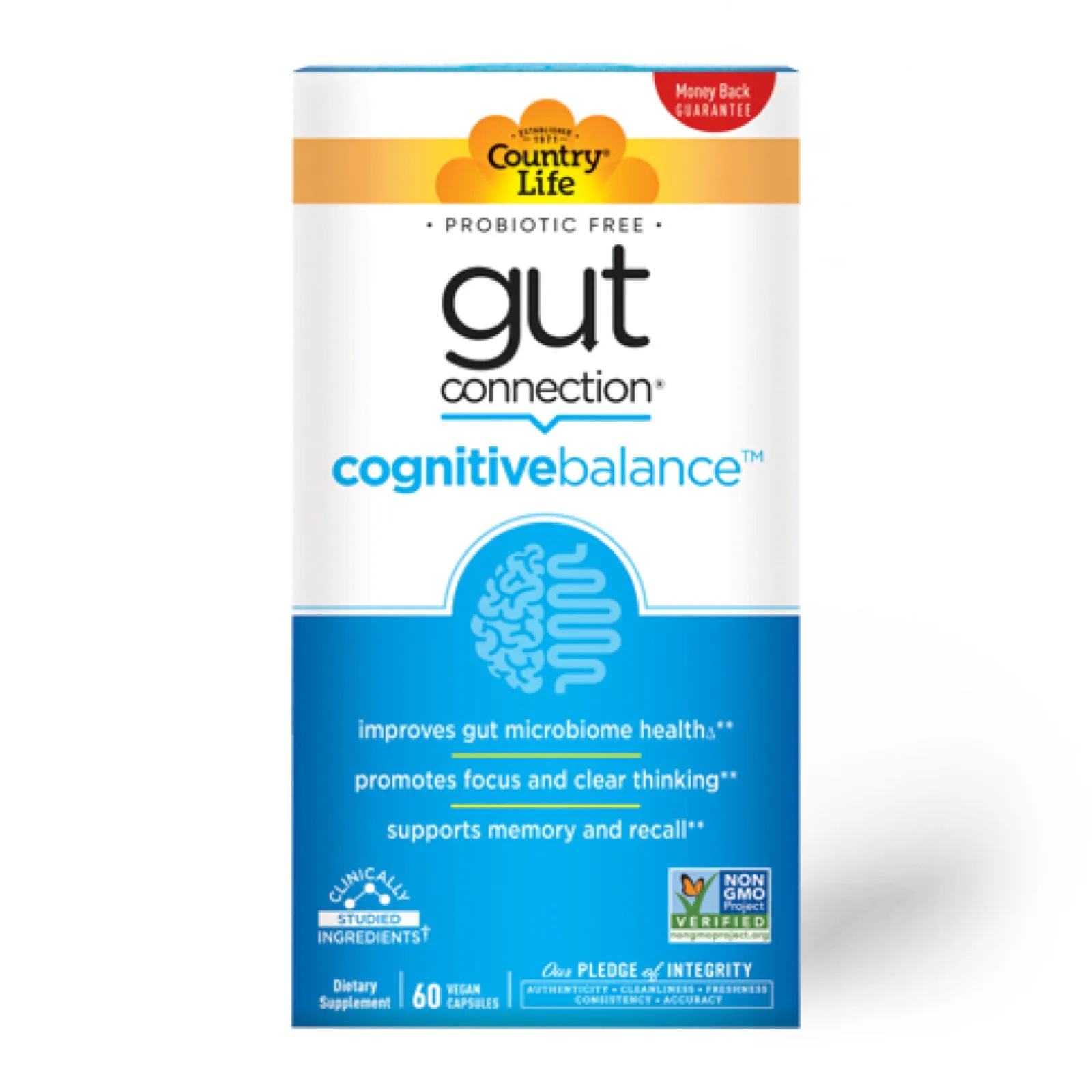 Country Life, Gut Connection Cognitive Balance, 60 Vegan Capsules